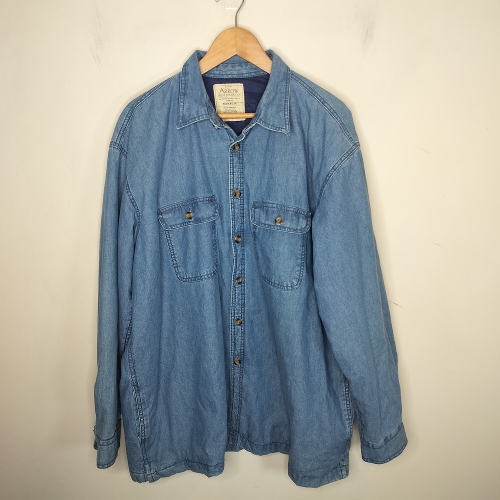 Arrow Blue Jeans Co Workwear Quilted Lining Chore Jacket Shirt Shacket